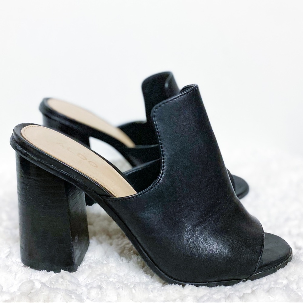 euc Aldo leather mules